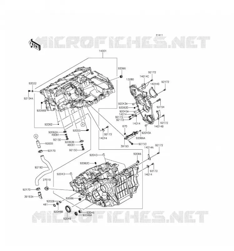 CRANKCASE(S) Kawasaki MOTOS 1000 2016 NINJA H2R  ZX1000PGF