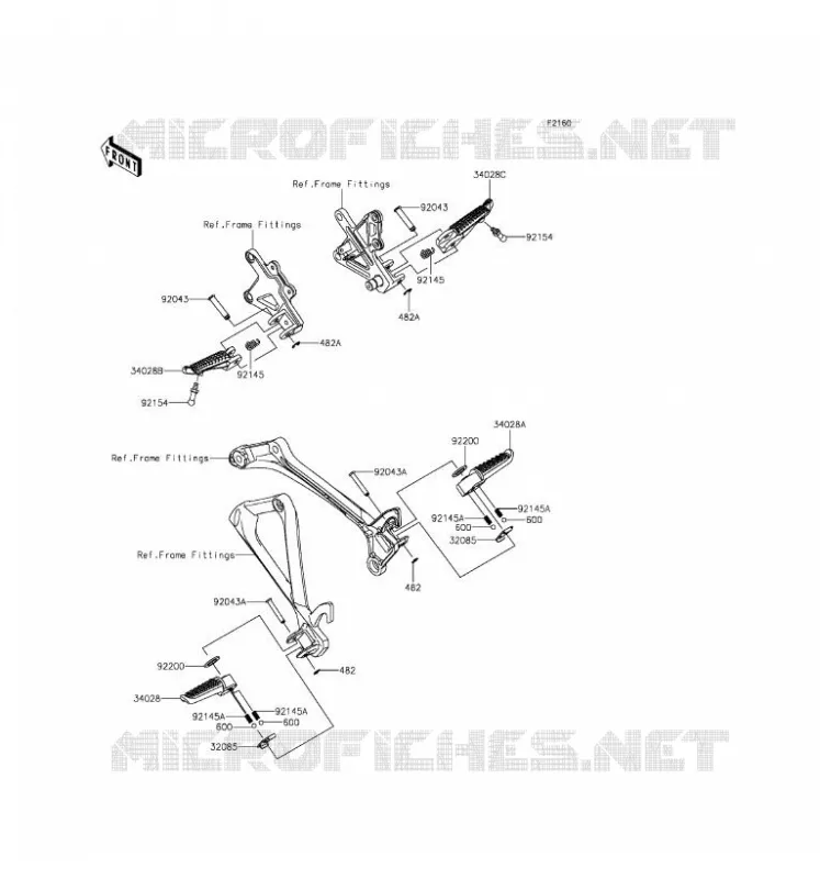 FOOTREST Kawasaki MOTOS 1000 2016 NINJA ZX-10R  ZX1000RGF