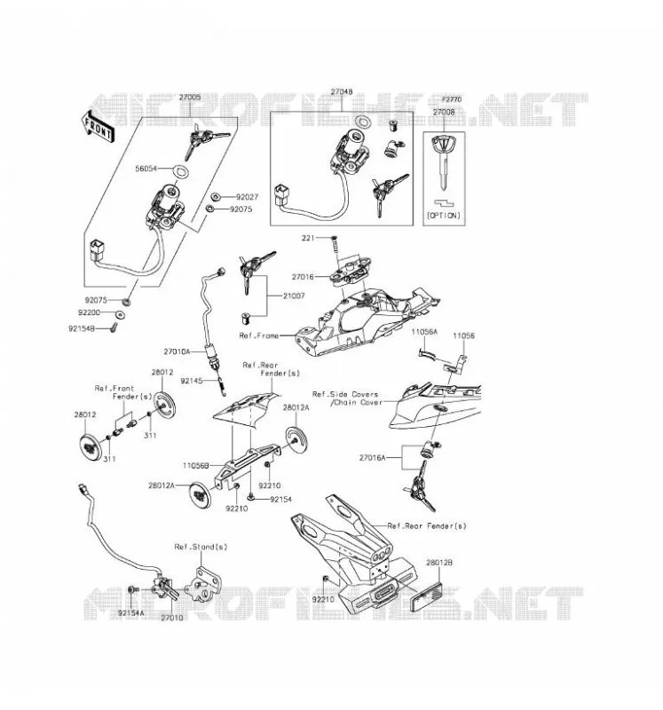 SWITCH - REFLECTORS Kawasaki MOTOS 1000 2016 NINJA ZX-10R  ZX1000RGF