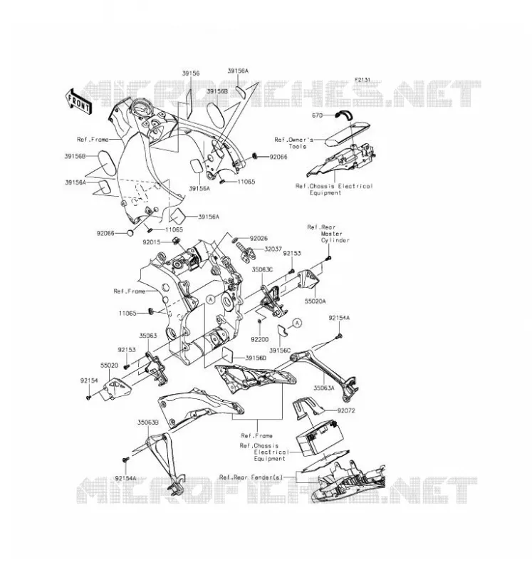 FRAME PARTS (COUVERTURE) Kawasaki MOTOS 1000 2017 NINJA ZX-10R  ZX1000RHF