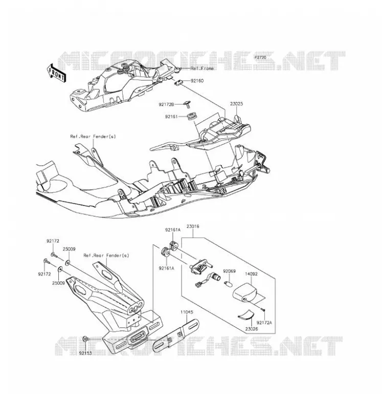 TAILLIGHT(S) Kawasaki MOTOS 1000 2017 NINJA ZX-10R  ZX1000RHF