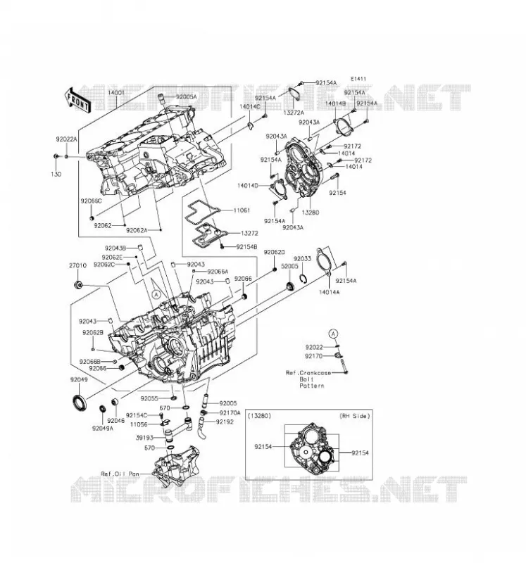 CRANKCASE(S) Kawasaki MOTOS 1000 2016 NINJA ZX-10R ABS  ZX1000SGF