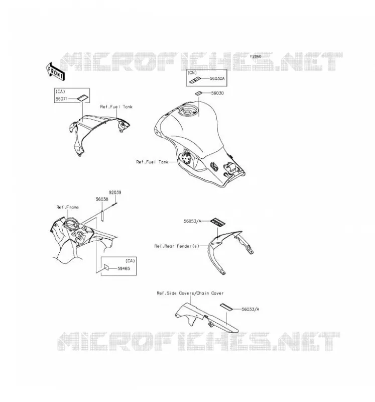 LABELS Kawasaki MOTOS 1000 2016 NINJA ZX-10R ABS  ZX1000SGFA