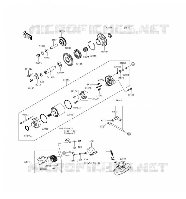 STARTER MOTOR Kawasaki MOTOS 1000 2016 NINJA ZX-10R ABS  ZX1000SGFA