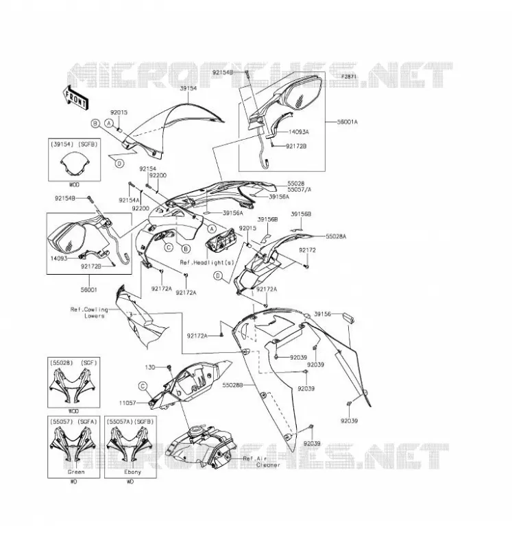 COWLING Kawasaki MOTOS 1000 2016 NINJA ZX-10R ABS  ZX1000SGFB