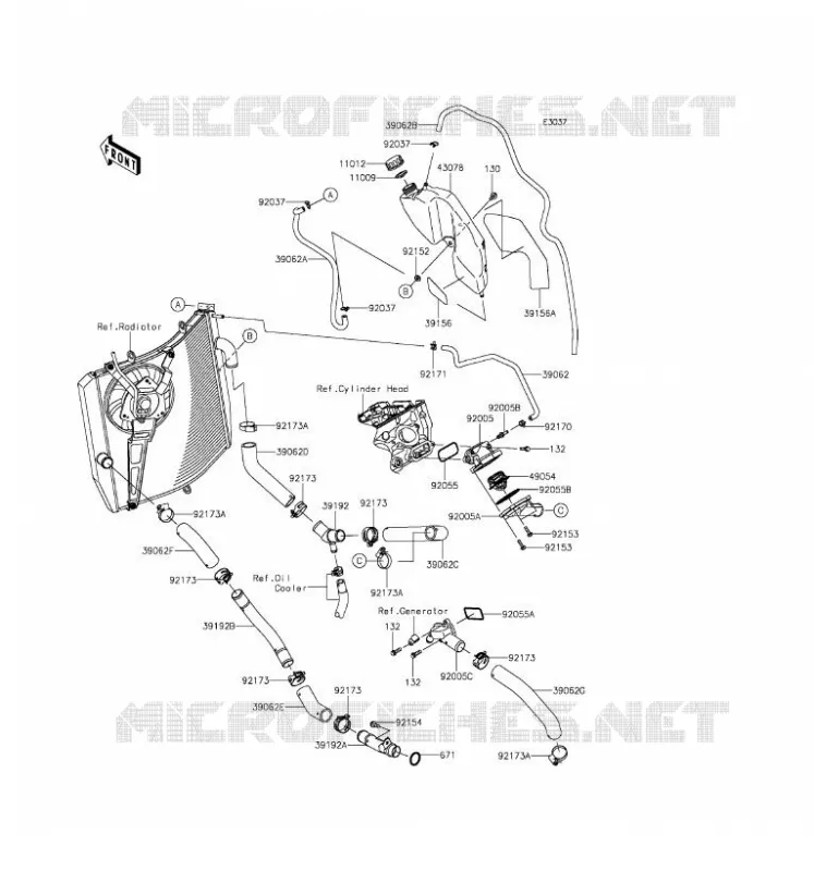 WATER PIPE Kawasaki MOTOS 1000 2016 NINJA ZX-10R ABS  ZX1000SGFB
