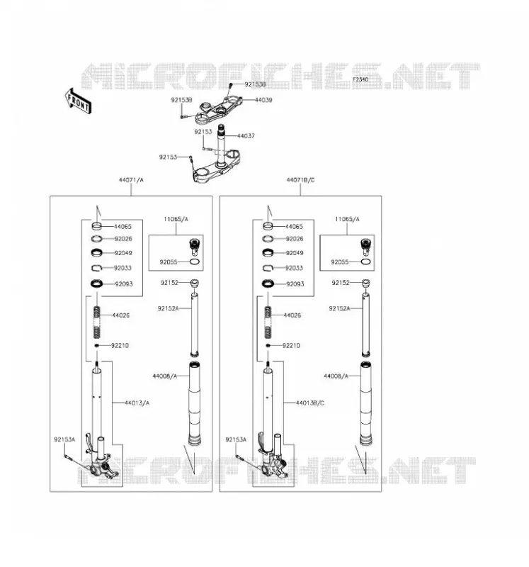 FRONT FORK Kawasaki MOTOS 1000 2017 NINJA ZX-10R ABS  ZX1000SHF