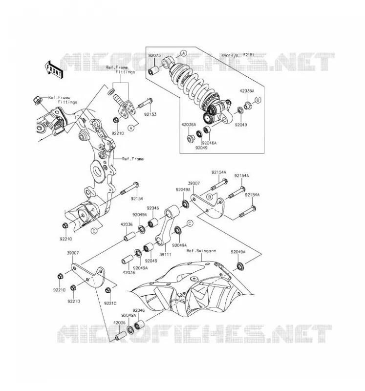 SUSPENSION - SHOCK ABSORBER Kawasaki MOTOS 1000 2017 NINJA ZX-10R ABS  ZX1000SHF