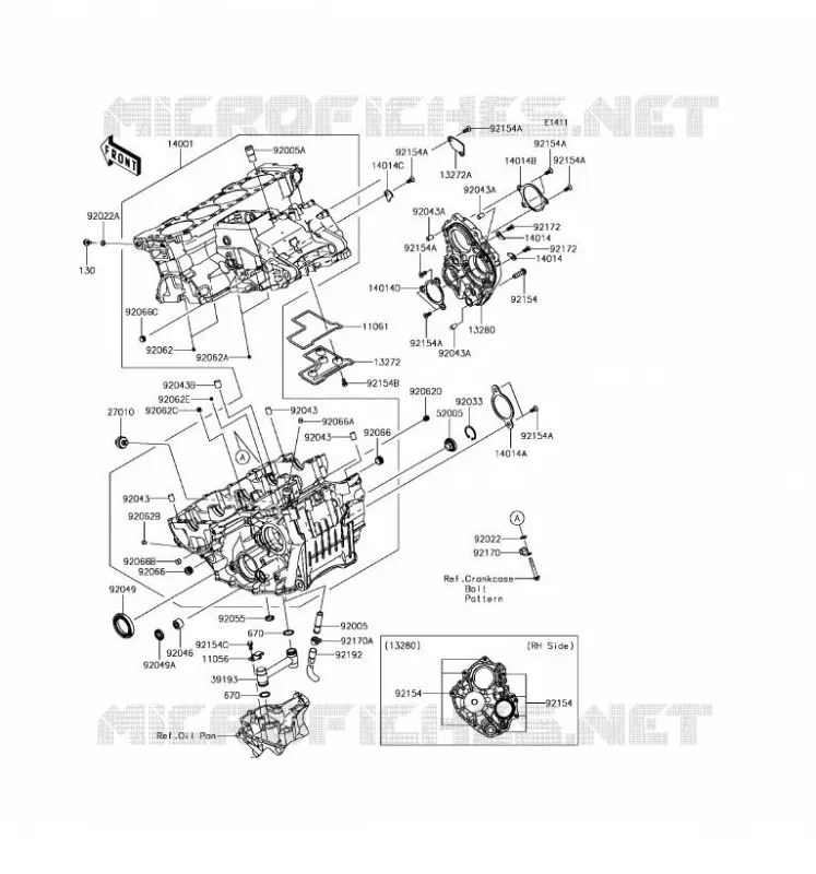 CRANKCASE(S) Kawasaki MOTOS 1000 2017 NINJA ZX-10R ABS  ZX1000SHF