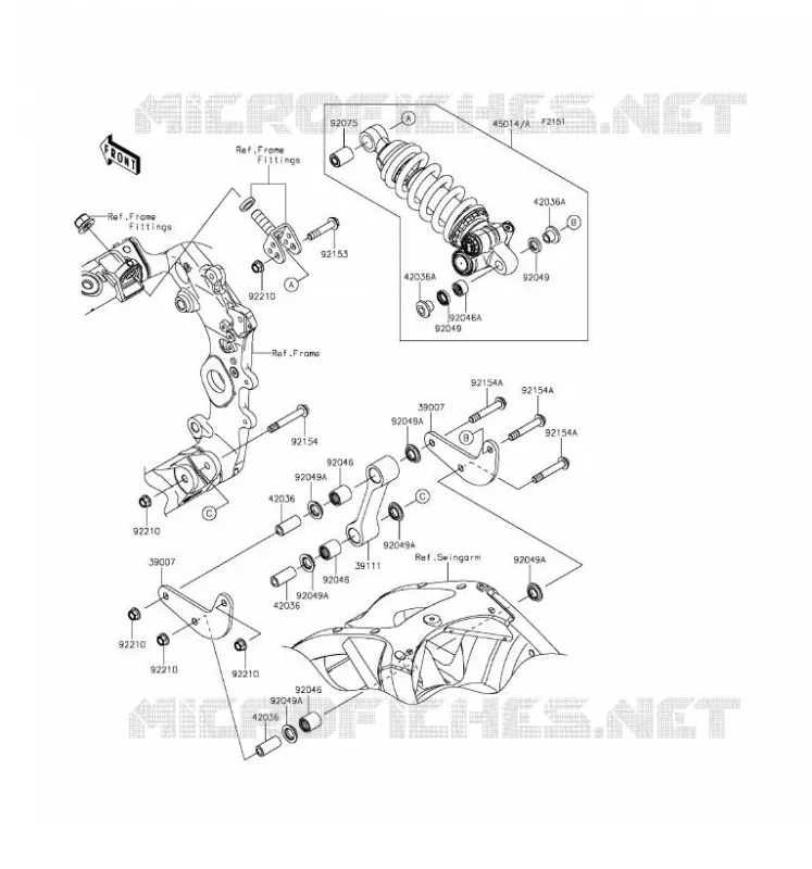 SUSPENSION - SHOCK ABSORBER Kawasaki MOTOS 1000 2017 NINJA ZX-10R ABS  ZX1000SHFA