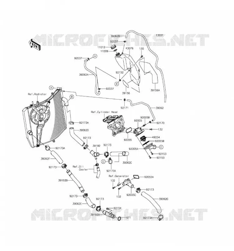 WATER PIPE Kawasaki MOTOS 1000 2017 NINJA ZX-10R ABS  ZX1000SHFA