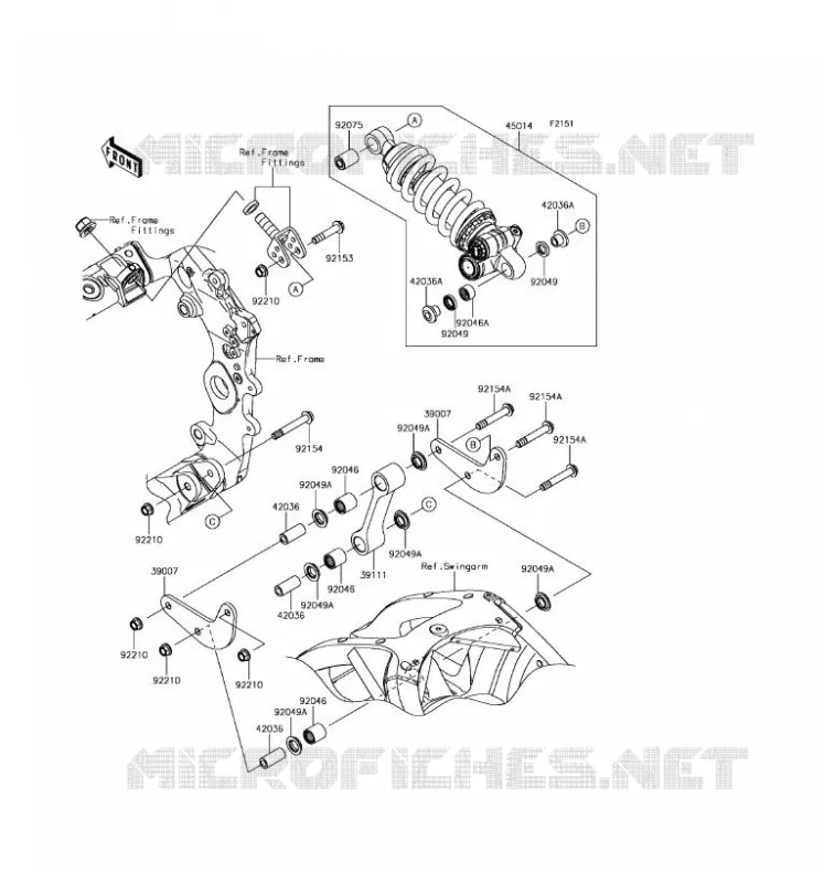 SUSPENSION - SHOCK ABSORBER Kawasaki MOTOS 1000 2017 NINJA ZX-10R ABS  ZX1000SHFA