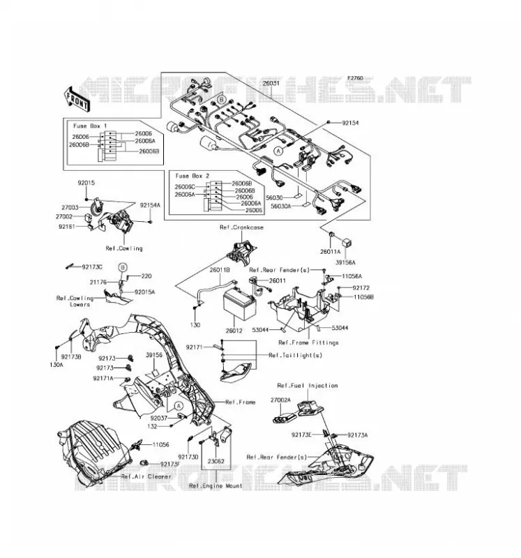 CHASSIS ELECTRICAL EQUIPMENT Kawasaki MOTOS 1000 2017 Z1000SX  ZX1000WHF