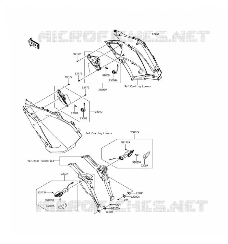 INDICATORS Kawasaki MOTOS 1000 2017 Z1000SX  ZX1000WHF
