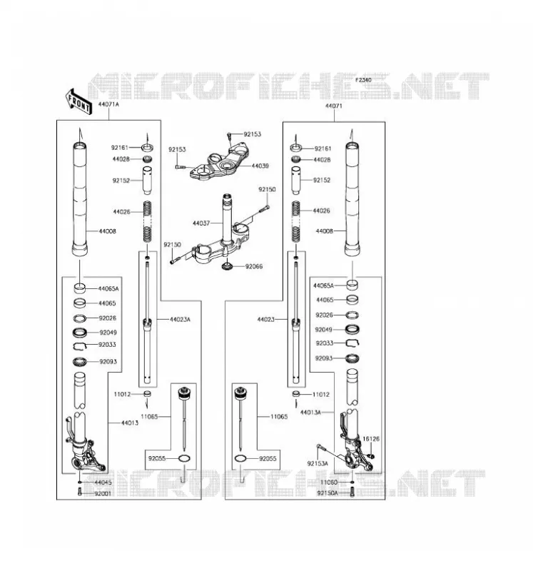 FRONT FORK Kawasaki MOTOS 1000 2017 Z1000SX  ZX1000WHF