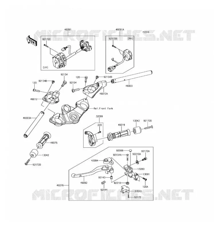 HANDLEBAR Kawasaki MOTOS 1000 2017 Z1000SX  ZX1000WHF