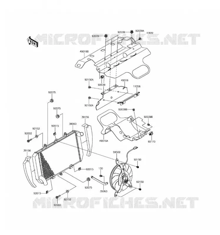 RADIATOR Kawasaki MOTOS 1000 2017 Z1000SX  ZX1000WHF