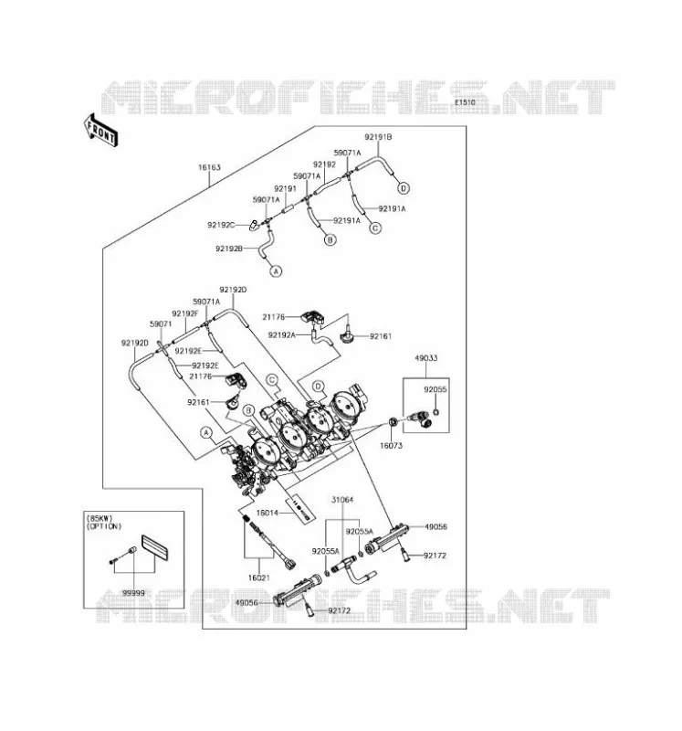 CARBURETOR Kawasaki MOTOS 1000 2017 Z1000SX  ZX1000WHF