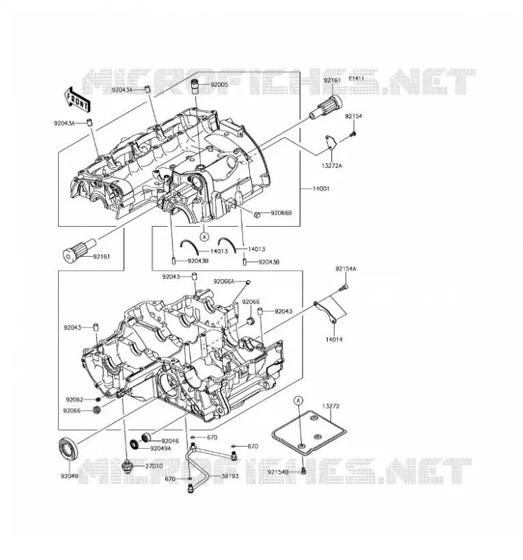 CRANKCASE(S) Kawasaki MOTOS 1000 2017 Z1000SX  ZX1000WHF
