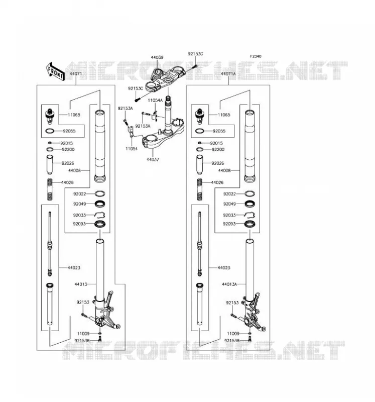 FRONT FORK Kawasaki MOTOS 1400 2017 NINJA ZX-14R ABS  ZX1400HHF