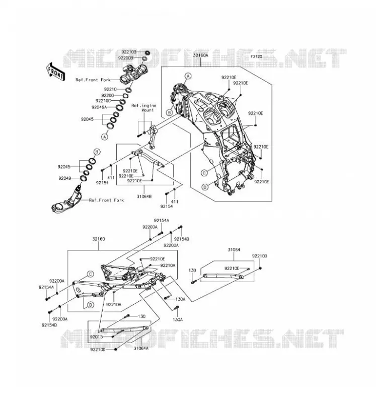 CHASSIS Kawasaki MOTOS 1400 2017 ZZR1400 ABS  ZX1400HHF