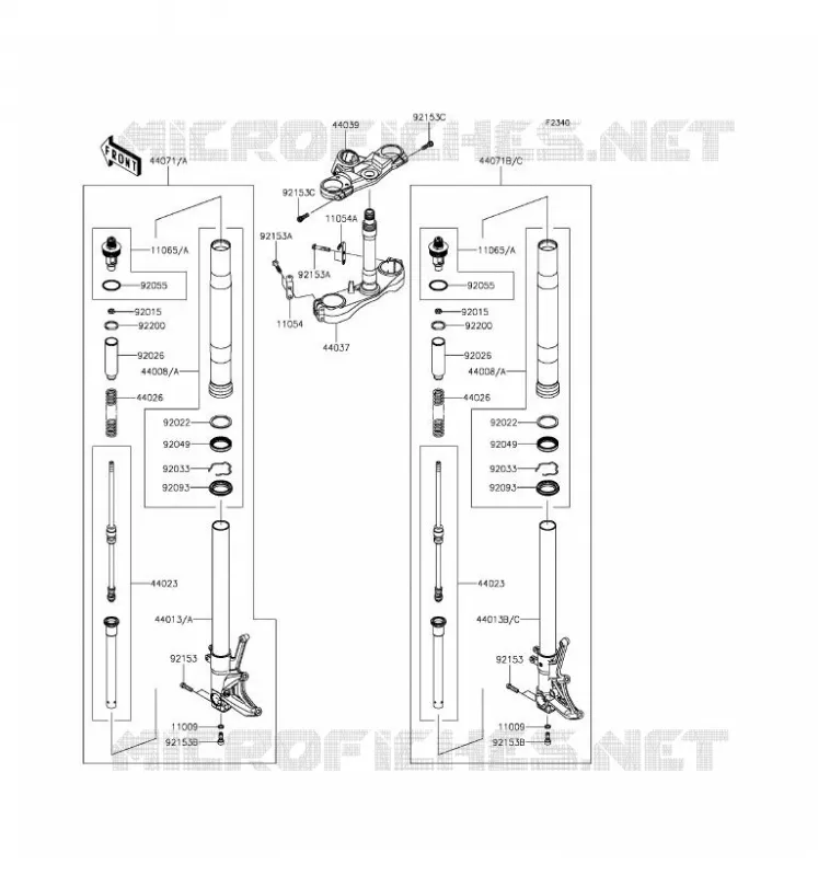FRONT FORK Kawasaki MOTOS 1400 2016 NINJA ZX-14R ABS  ZX1400JGF