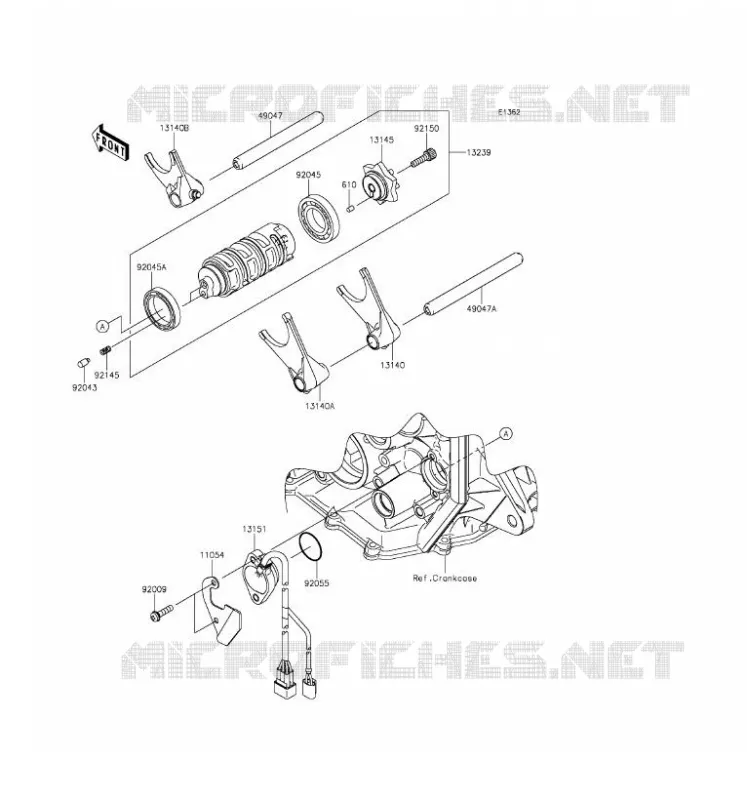 GEAR CHANGE DRUM - SHIFT FORKS Kawasaki MOTOS 600 2016 NINJA ZX-6R  ZX600RGF