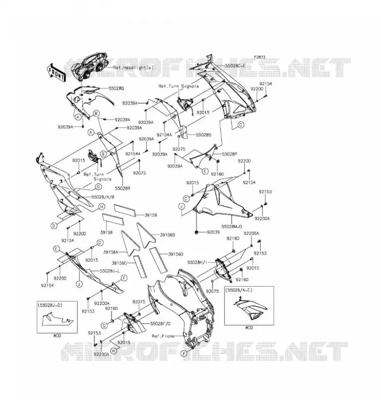 LOWER COWLING Kawasaki MOTOS 600 2016 NINJA ZX-6R  ZX600RGF