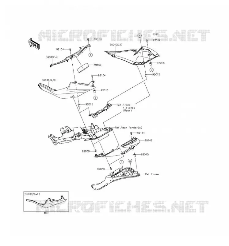 SIDE COWLING Kawasaki MOTOS 600 2016 NINJA ZX-6R  ZX600RGF