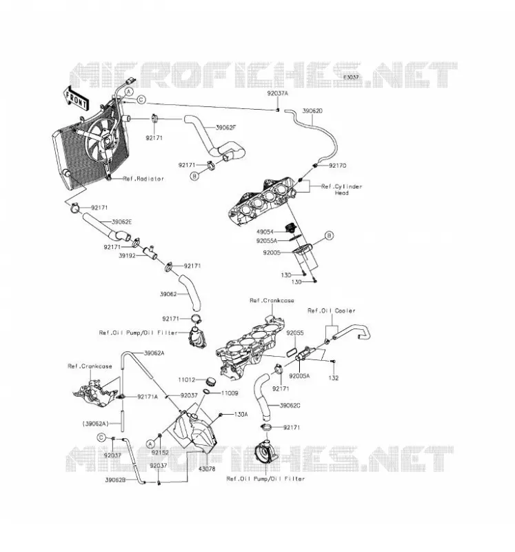 WATER PIPE Kawasaki MOTOS 600 2016 NINJA ZX-6R  ZX600RGF