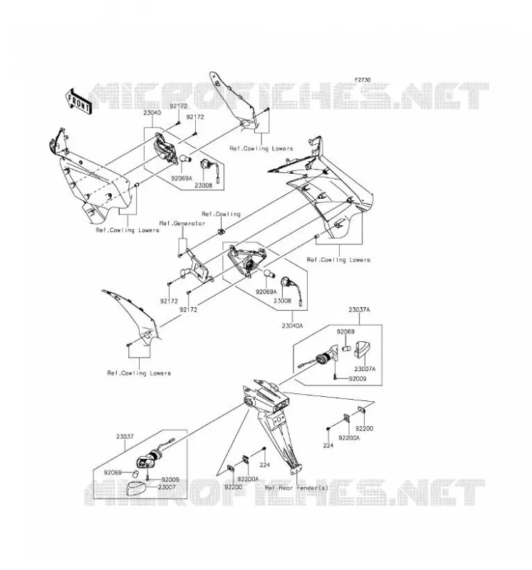 INDICATORS Kawasaki MOTOS 600 2016 NINJA ZX-6R  ZX600RGF