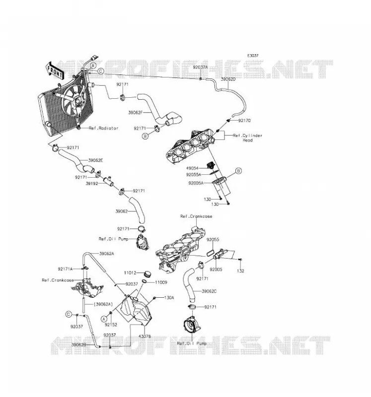 WATER PIPE Kawasaki MOTOS 600 2016 NINJA ZX-6R  ZX600RGF