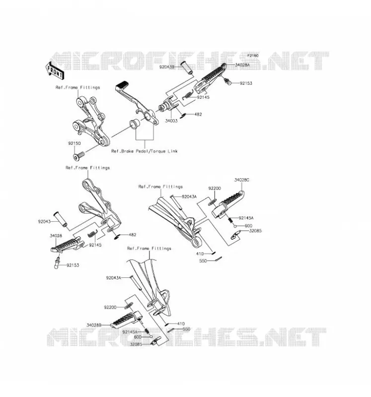 FOOTREST Kawasaki MOTOS 636 2016 NINJA ZX-6R  ZX636EGF