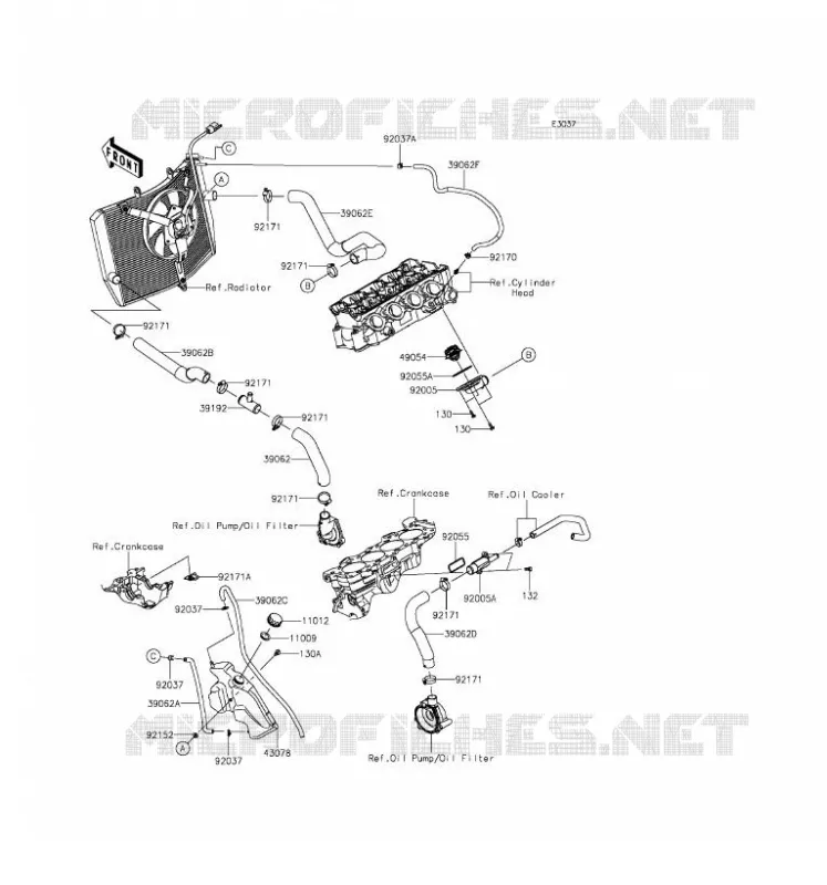 WATER PIPE Kawasaki MOTOS 636 2016 NINJA ZX-6R  ZX636EGF