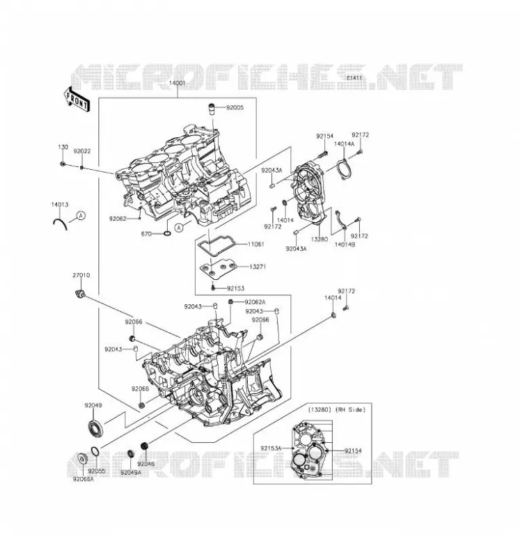 CRANKCASE(S) Kawasaki MOTOS 636 2016 NINJA ZX-6R ABS  ZX636FGF
