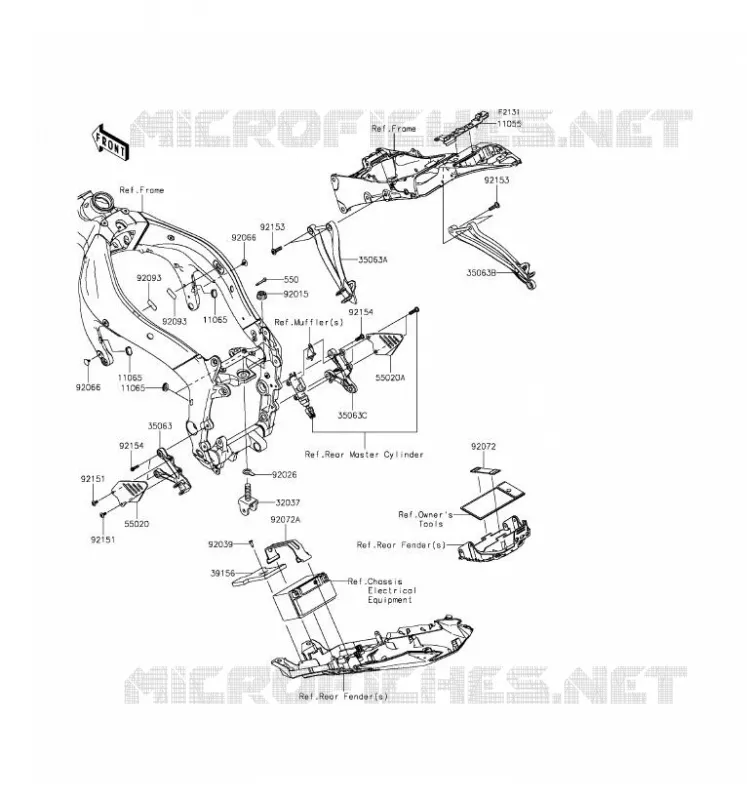 FRAME PARTS (COUVERTURE) Kawasaki MOTOS 636 2016 NINJA ZX-6R ABS  ZX636FGF