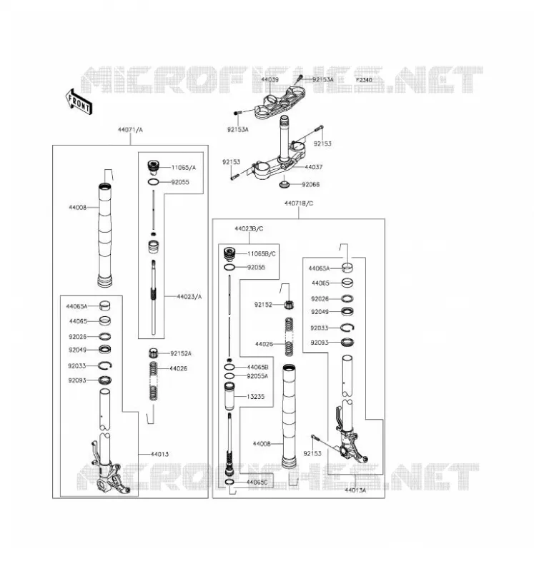 FRONT FORK Kawasaki MOTOS 636 2016 NINJA ZX-6R ABS  ZX636FGF