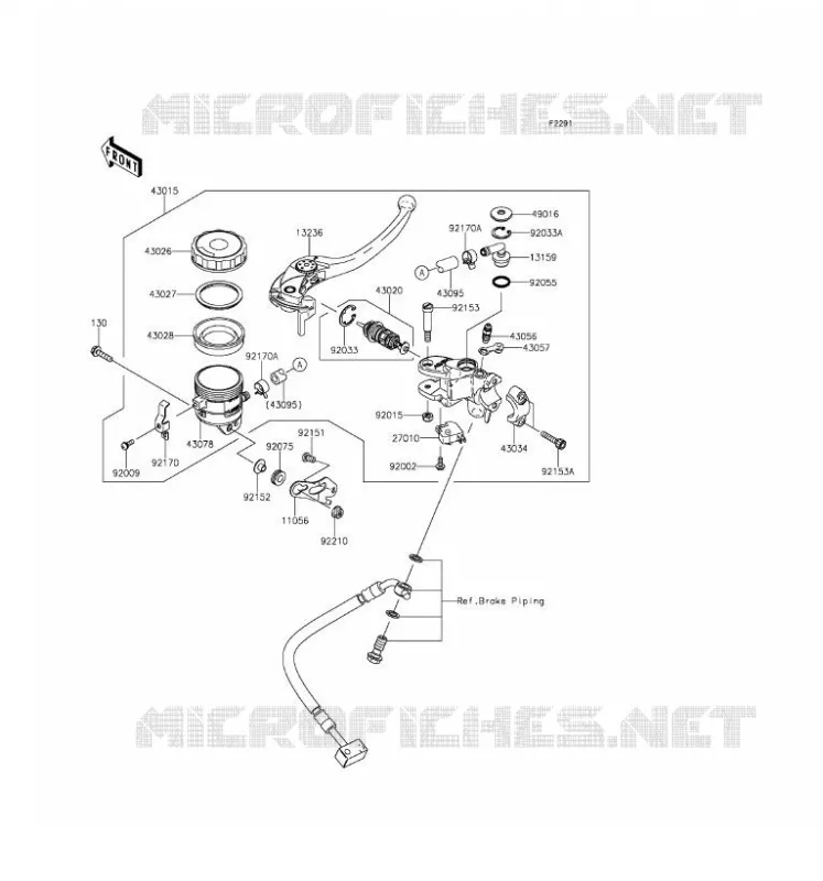 FRONT MASTER CYLINDER Kawasaki MOTOS 636 2016 NINJA ZX-6R ABS  ZX636FGF