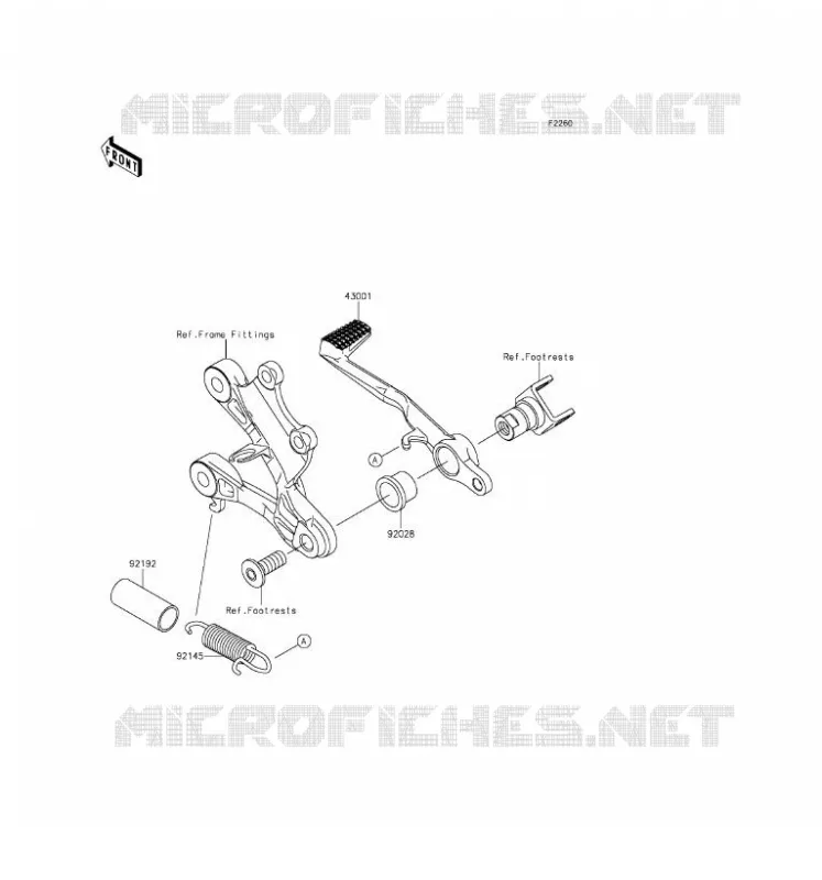 BRAKE PEDAL - TORK LINK Kawasaki MOTOS 636 2016 NINJA ZX-6R ABS  ZX636FGFA