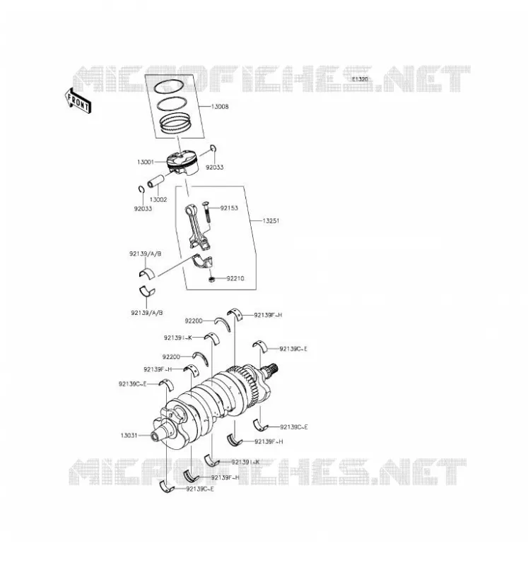 CRANKSHAFT - PISTON Kawasaki MOTOS 636 2016 NINJA ZX-6R ABS  ZX636FGFA