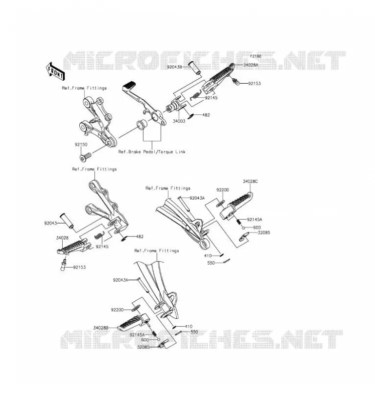 FOOTREST Kawasaki MOTOS 636 2016 NINJA ZX-6R ABS  ZX636FGFA