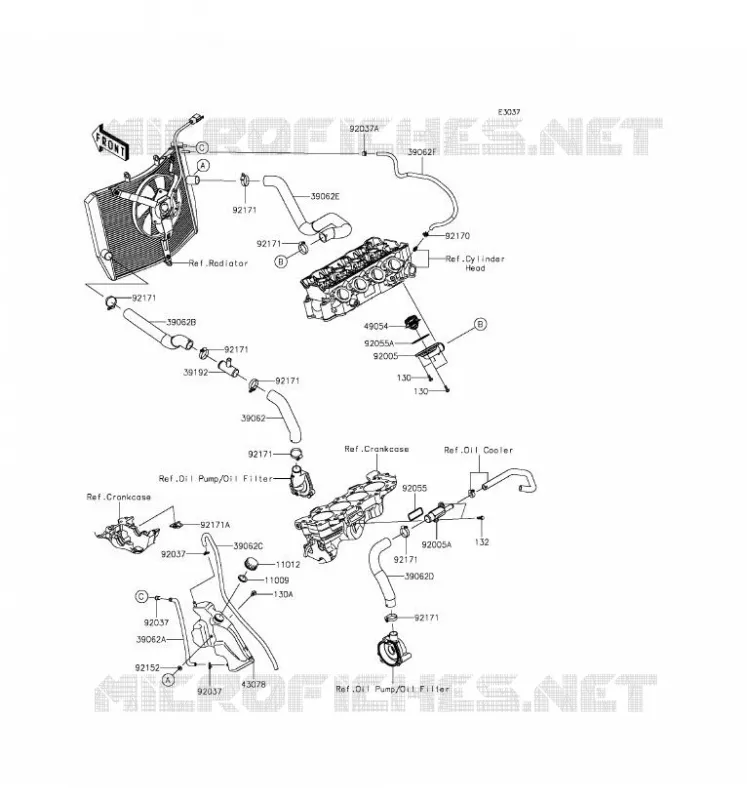 WATER PIPE Kawasaki MOTOS 636 2016 NINJA ZX-6R ABS  ZX636FGFA