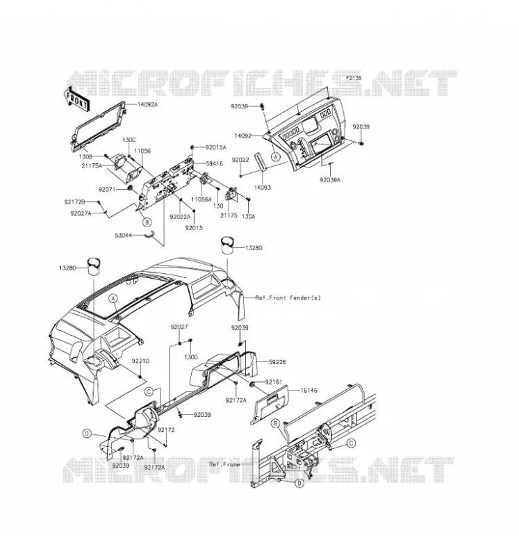 FRONT BOX Kawasaki SSV 1000 2016 MULE PRO-DXT  KAF1000AGF