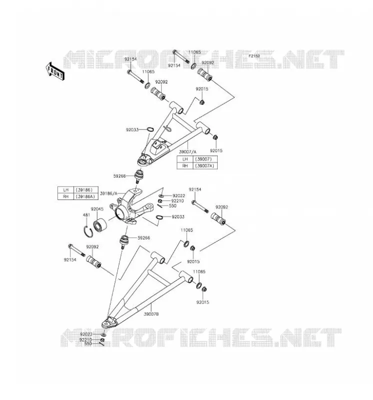 FRONT SUSPENSION - SHOCK ABSORBER Kawasaki SSV 1000 2016 MULE PRO-DXT  KAF1000AGF