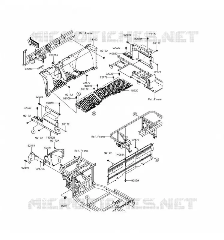 FRAME PARTS(AVANT) Kawasaki SSV 1000 2017 MULE PRO-DXT  KAF1000AHF