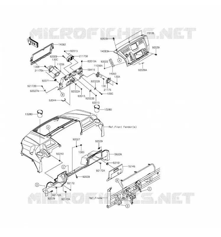 FRONT BOX Kawasaki SSV 1000 2016 MULE PRO-DXT  KAF1000BGF
