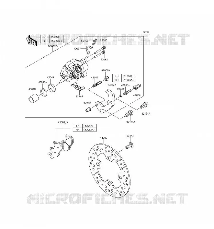 FRONT BRAKE Kawasaki SSV 1000 2017 MULE PRO-DXT  KAF1000BHF