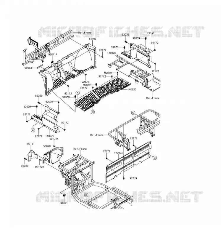 FRAME PARTS(AVANT) Kawasaki SSV 1000 2017 MULE PRO-DXT  KAF1000BHF