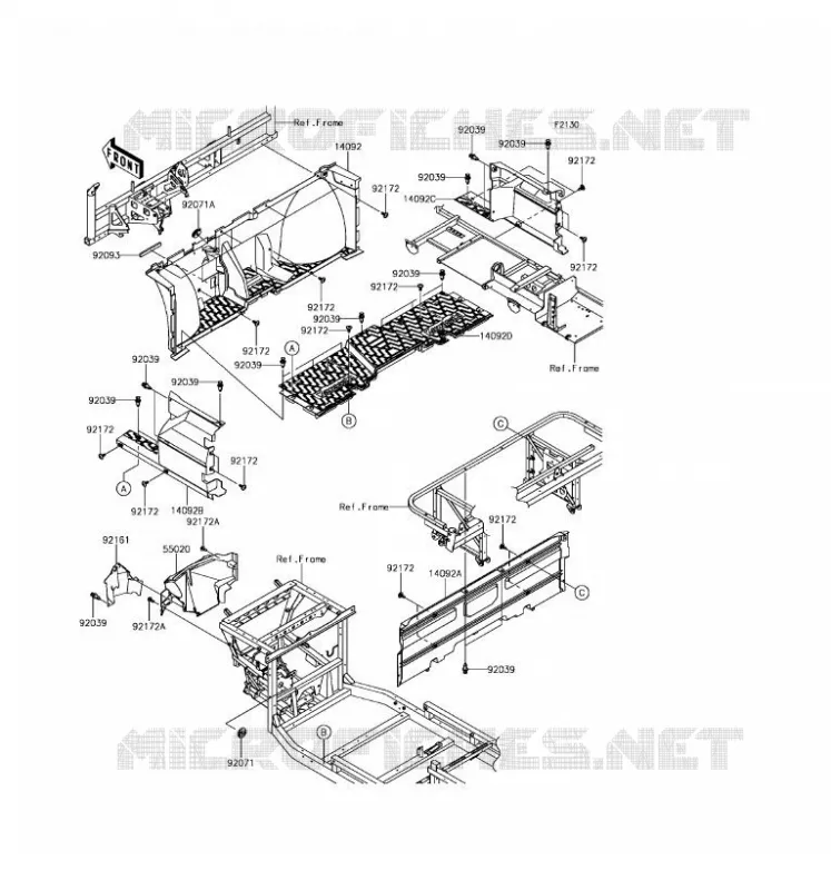 FRAME PARTS(AVANT) Kawasaki SSV 1000 2016 MULE PRO-DXT  KAF1000CGF