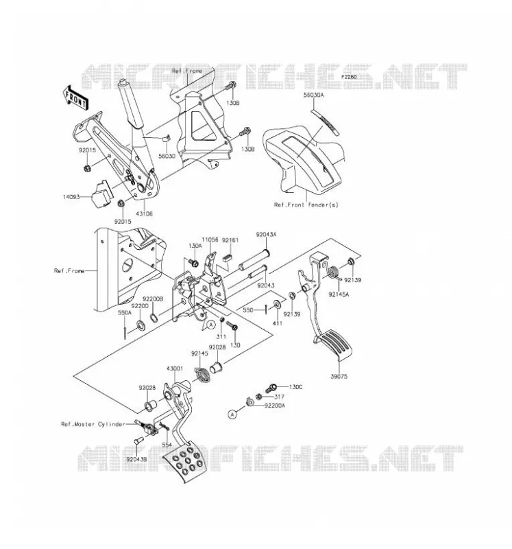 BRAKE PEDAL - THROTTLE LEVER Kawasaki SSV 1000 2016 MULE PRO-DXT  KAF1000CGF